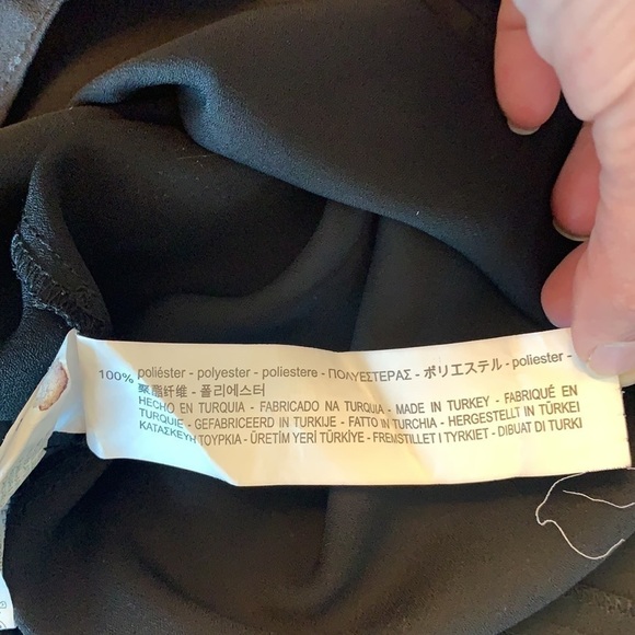 Zara Black Floral Embroidered Asymmetrical Ruffle Boho Blouse Size XS - Picture 13 of 16